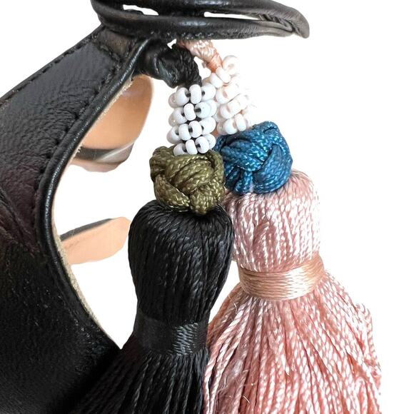 J. CREW Roxie Ankle Tie Tassel Pumps in Silver, Black, and Pink Women's Size 8 - Picture 12 of 16